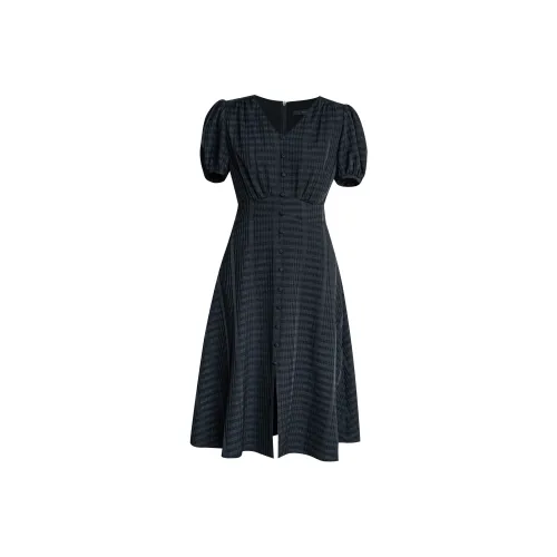 ROEYSHOUSE Короткое платье с короткими рукавами женское черное