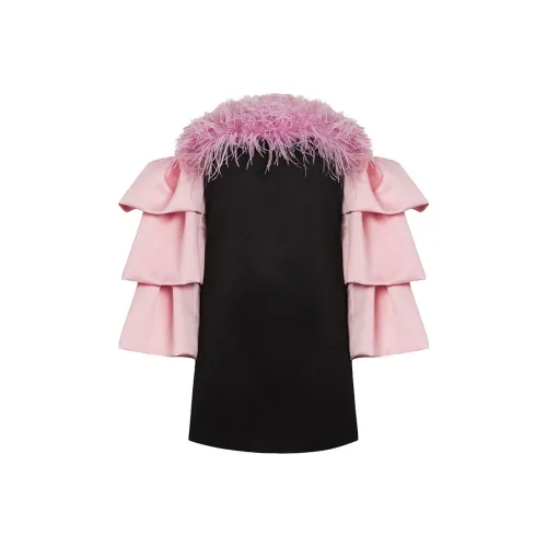 MASION WESTER SS22 Стиль Пэчворк Платье Черное Розовое