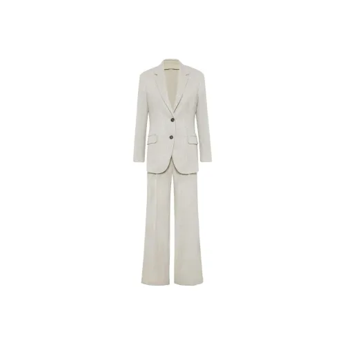 BRUNELLO CUCINELLI SS24 Бизнес-костюм Женский Светлый Бежевый