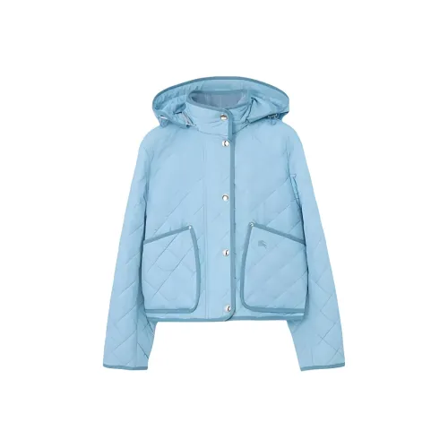 Burberry Хлопковый пуховик женский синий