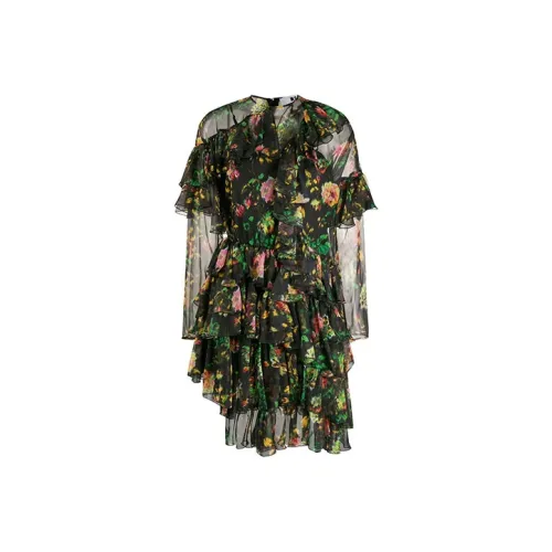 MSGM Зеленое Женское Длинное Платье с Рукавами