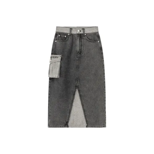 NO ONE ELSE Черно-серые женские джинсовые длинные юбки