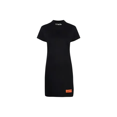 HERON PRESTON Black Женские Короткие Платья с Рукавами