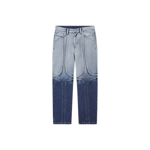 ASW ONLINE Прямой крой Брюки Умеренный Джинсы Унисекс Синий