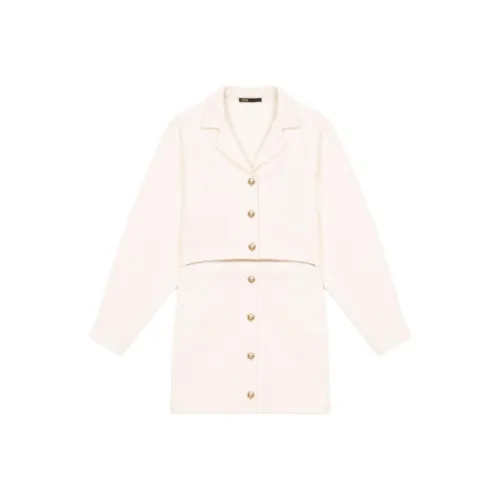 Maje Длинное платье с длинными рукавами женское светлый умбра светло-коричневый