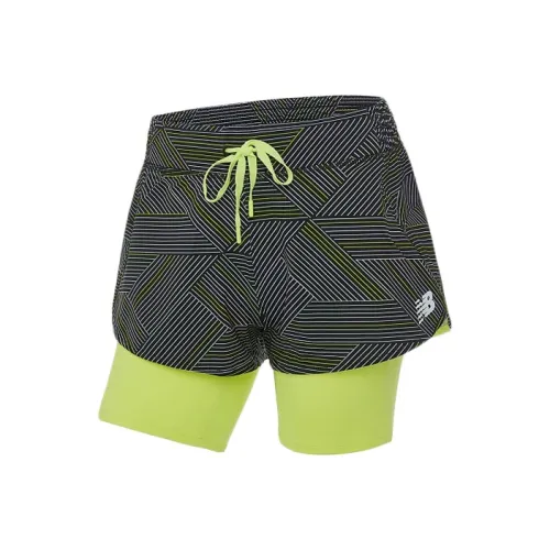 New Balance Повседневные шорты Женские Черный Зеленый