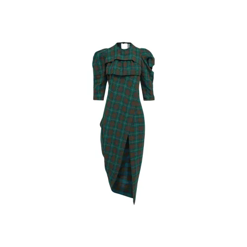 Vivienne Westwood Бирюзовые Женские Короткие Платья с Рукавами