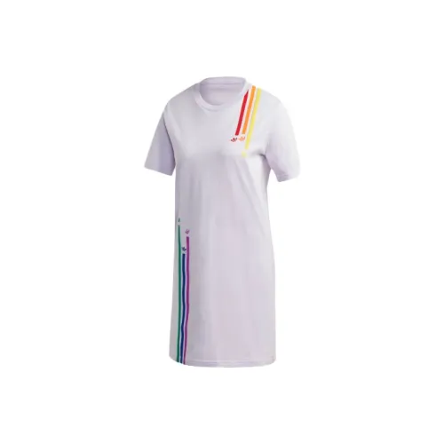 Adidas Originals Короткий рукав Платье Женское Светло-фиолетовое