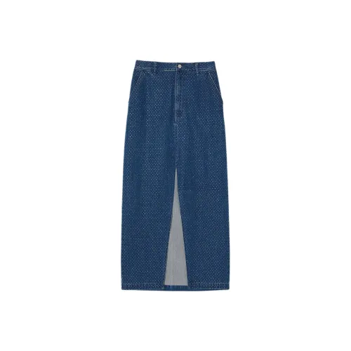 Sandro Denim Длинная Юбка Женская Синяя