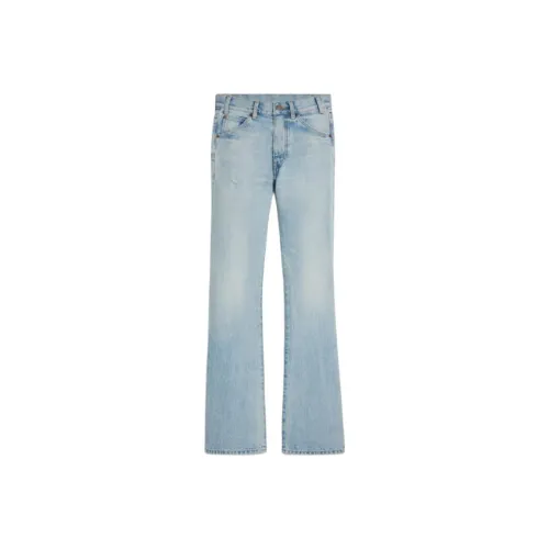 CELINE SS25 Джинсы Женские Выстиранный Синий