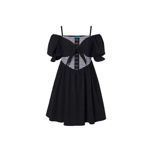 I'M ONE SS22 Короткий рукав Платье Женское Черное