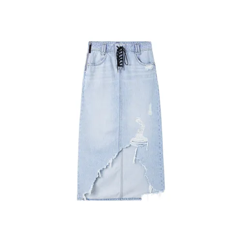 Miss Sixty Деним Длинная Юбка Женская Светло-Синяя