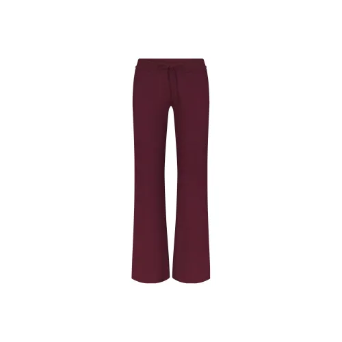 SKIMS Мягкие Lounge Брюки с завязками Повседневные брюки Женские Бордовый Каштановый