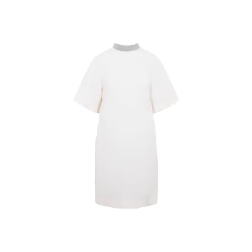 Fabiana Filippi Белое Женское Короткое Платье с Рукавами