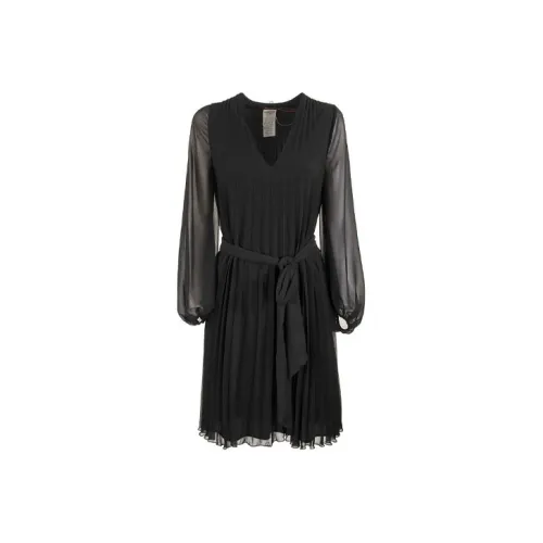 MaxMara Длинное платье с длинными рукавами женское черное