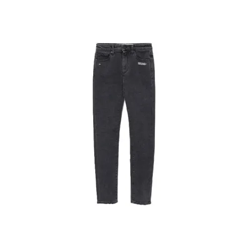 Off Белый FW19 Темно-серый Женские Джинсы