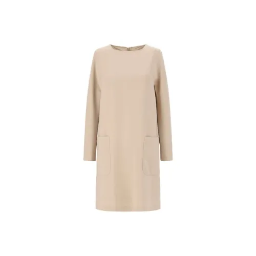WEEKEND MaxMara Экрю Женские Длинные Платья с Рукавами