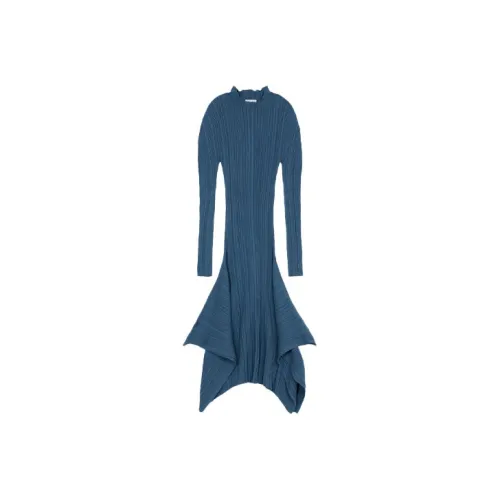 KENZO Blue Женские Длинные Платья с Рукавами