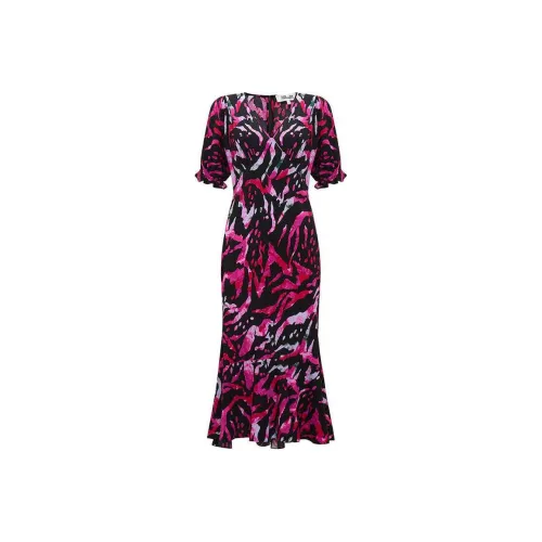 Diane von Furstenberg SS25 Короткий рукав Платье Женское Розовое