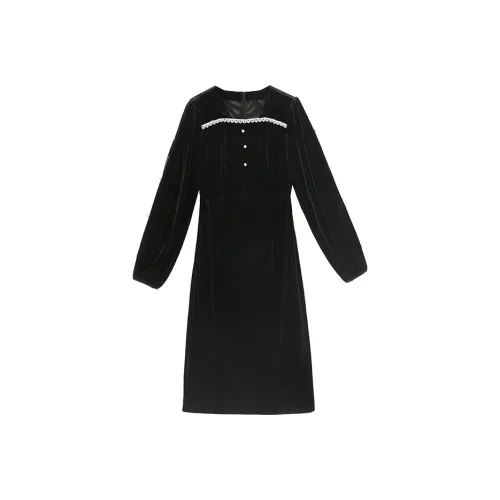 JK JS Прямое платье MID длины черное