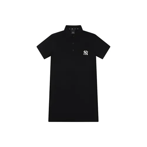 Mlb Base Logo Короткий рукав Платье Женское Черное