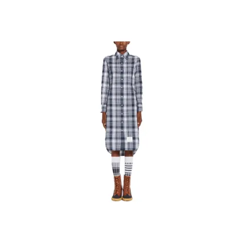 THOM BROWNE Морской синий Женские Длинные Платья с Рукавами