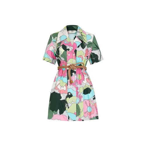 FENDI Короткий рукав Платье Женское Многоцветное