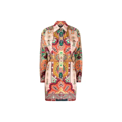 ETRO Red Женские Длинные Рукава Платья