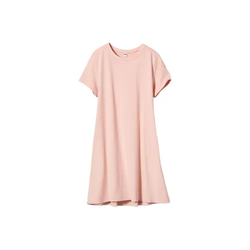 UNIQLO Короткий рукав платье женское розовый