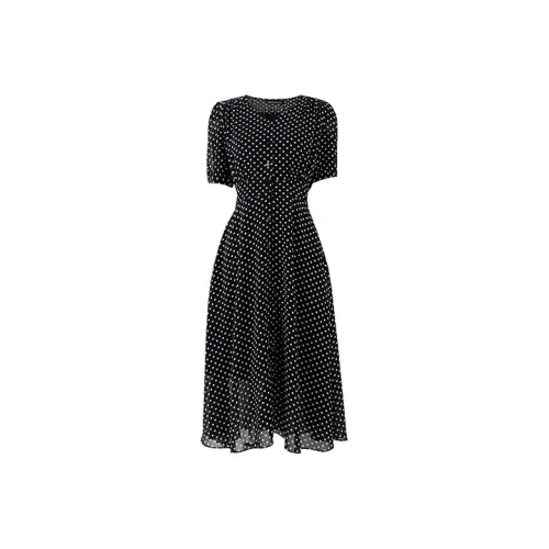 SOON FLOWER Короткий рукав Платье Женское Черное