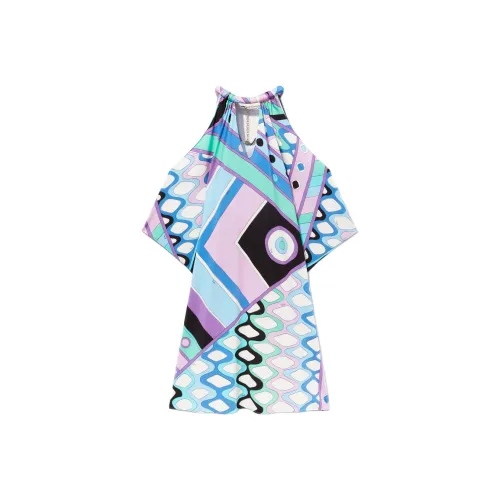 EMILIO PUCCI Короткое платье с короткими рукавами женское синее