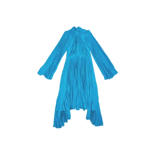 Balenciaga Red Carpet SS22 Длинное платье с длинными рукавами женское синее
