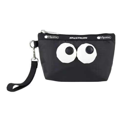 Skechers LeSportsac Коллаборация Ткань Big Eyed Сумка Милый Клатч Мелочь Кошелек Мини Унисекс Угольно-черный