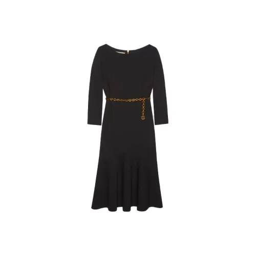 GUCCI Длинное платье с длинными рукавами женское черное