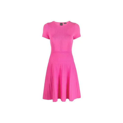 PINKO Розовые Женские Платья с Короткими Рукавами