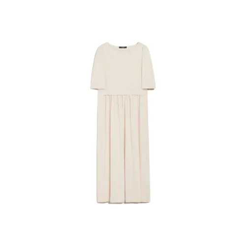 WEEKEND MaxMara Белое Женское Длинное Платье с Рукавами
