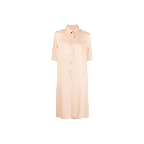 JIL SANDER Бежевые Женские Короткие Платья с Рукавами