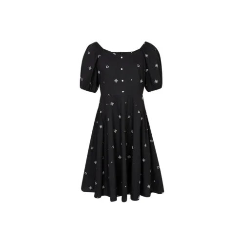 DESIGNICE Black Женские Короткие Платья с Рукавами