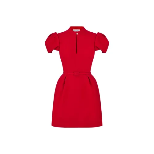 DIOR Red Женские Короткие Платья с Рукавами