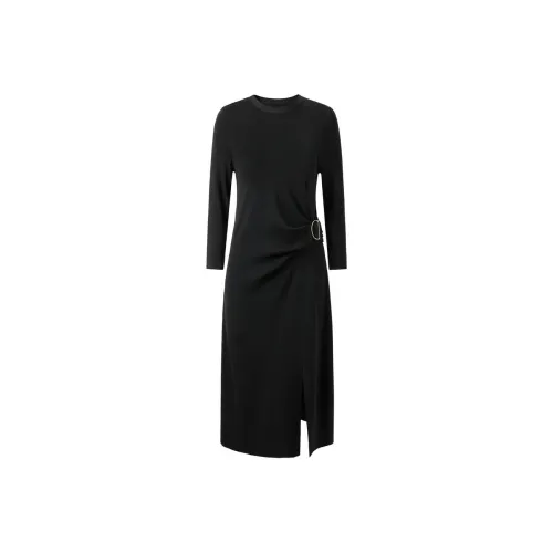 JZ. ANNAKRO Длинное платье с длинными рукавами женское черное