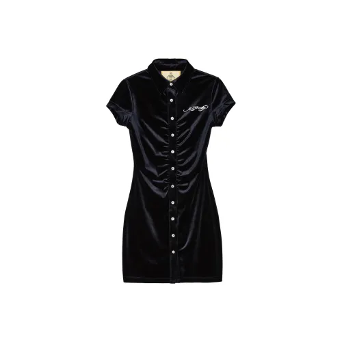Ed Hardy E1OCW133 Black Женские Короткие Платья с Рукавами