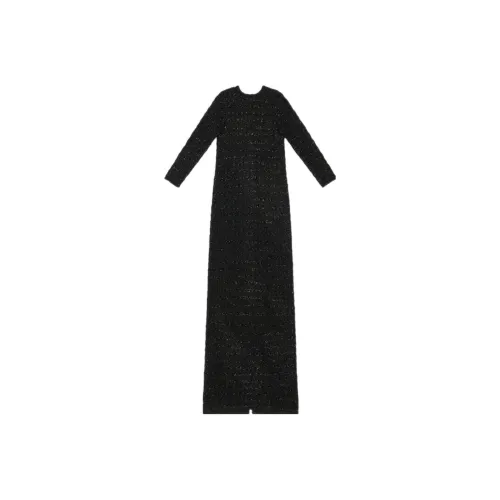 BALENCIAGA Черное Женское Длинное Платье с Рукавами