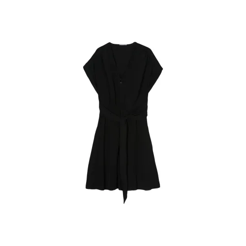 Patrizia Pepe SS24 Короткое платье с короткими рукавами женское черное