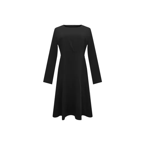 FOREVER 21 Черное Женское Длинное Платье с Рукавами