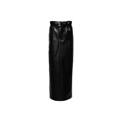 NANUSHKA FW24 Кожа Длинная Юбка Женская Черная