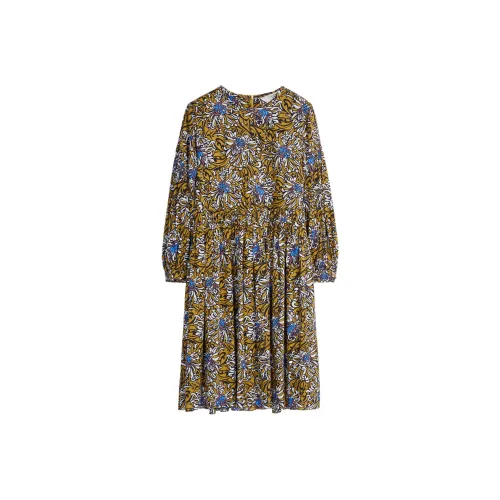 MaxMara Длинное платье с длинными рукавами женское многоцветное