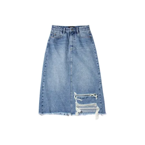 Prth Promethean Светло-синий Женские Джинсовые Длинные Юбки