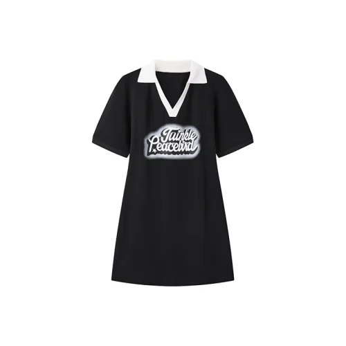 PEACEBIRD Женские Платья с Коротким Рукавом