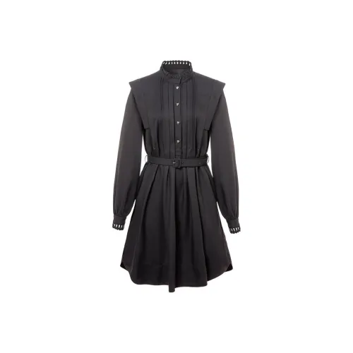 LOFT SHINE Черное Женское Длинное Платье с Рукавами