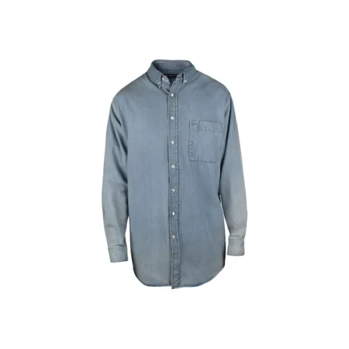 Balenciaga Рубашка Свободного кроя Мужская Светло-синяя